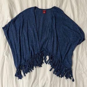 Arizona Girls Blue Fringe Cardigan